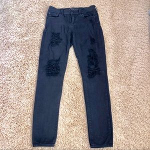 Express Distressed Black Legging Jeans